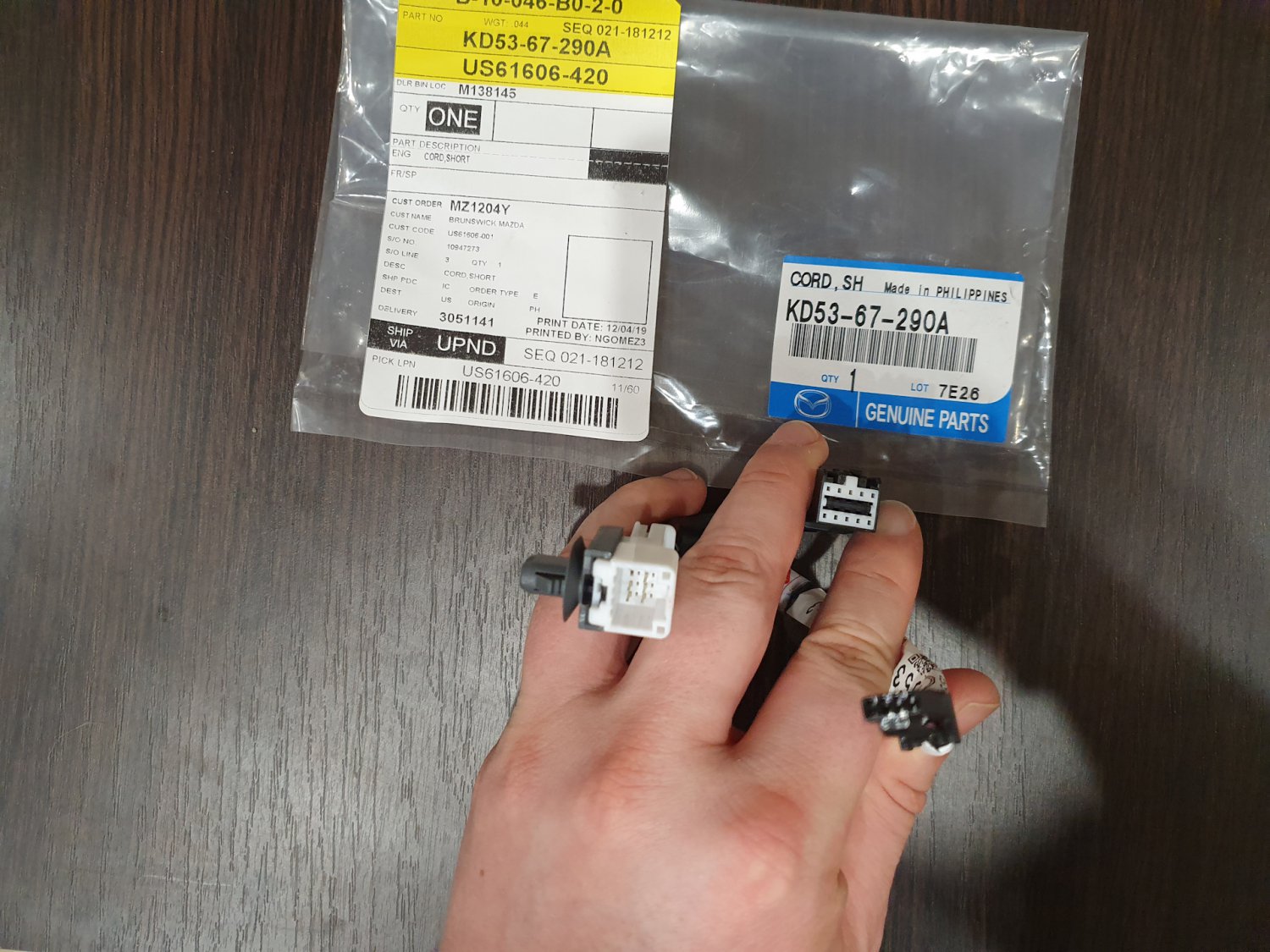 KD53-67-290A — Short Cord