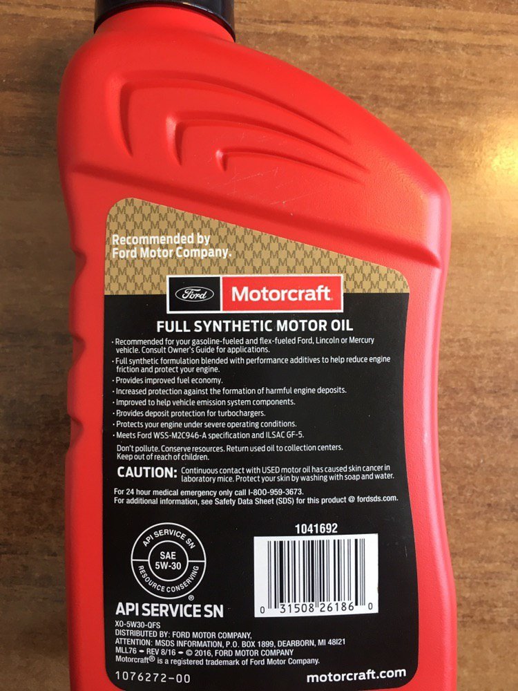 Оборотка: оригинальное масло MOTOCRAFT